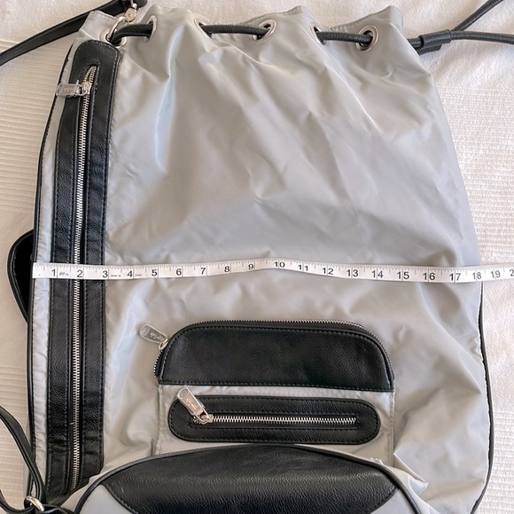 Co-lab Gray and Neon Yellow Nylon Large Travel Tote Bag with Zippered Pockets - Picture 9 of 11